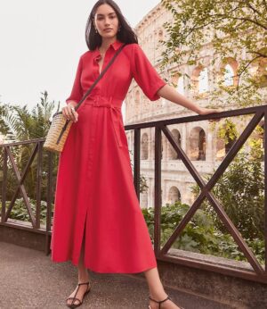 Vestido Midi con Cinturón